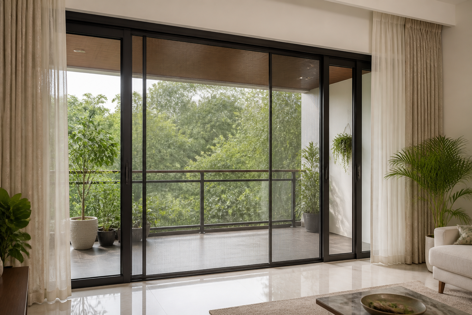 Sliding mosquito net solution